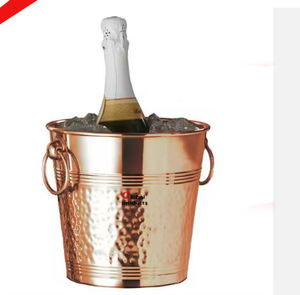 Enfriador de vino de acero inoxidable con acabado dorado brillante para restaurante y bar de hotel - Product Image 2