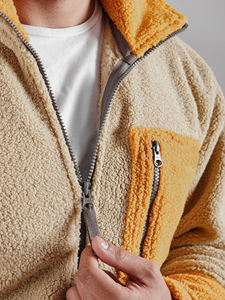 Nueva llegada de los hombres de estilo de calle de invierno al aire libre sudadera chaqueta de lana Polar bordado capucha frontal bolsillos con cremallera completa - Product Image 2