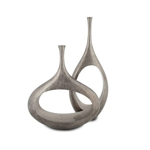 Vase à fleurs en aluminium de luxe pour article de décoration de salon Vases martelés uniques avec nickelé pour la décoration de chambre - Product Image 4