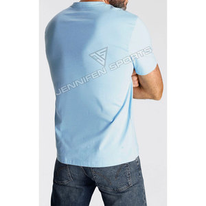 T-shirt en tissu jersey 100% coton de haute qualité pour hommes, col en V, logo imprimé numérique personnalisé avec étiquette de cou à l'intérieur - Product Image 6