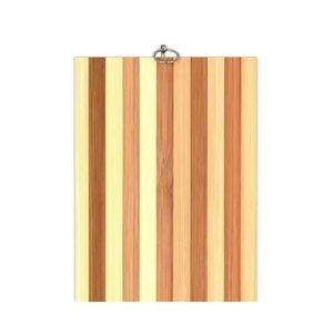 Tabla de cortar de madera rectangular con diseño antideslizante a rayas para uso en la cocina - Product Image 1