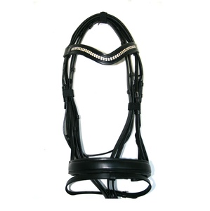 Brida de caballo árabe de cuero Natural suave DD negro/marrón con accesorios SS o latón con juego de plomo y cadena de cuero en muchos tamaños - Product Image 4