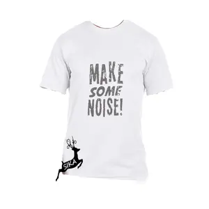 Mannen Modieuze Crew Neck Fashion T-shirt Met Zeefdruk Gedrukt Bamboe Katoen Gemaakt Natuurlijke Geverfd T-shirt Voor Verkoop