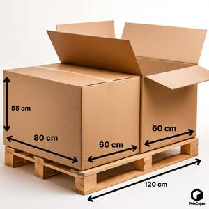 Reinforced Double Wall Giant 80x60x55 cm Corrugated Board Moving <b>Box</b> Half Pallet Size Anonymous Large <b>Box</b> - Product Image 3