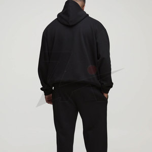 Regular Fit Boxy Unisex Winter Breathable Eco-Friendly 100% Cotton Tracksuit <b>Set</b> Hooded Lounge Joggers Streetwear Custom Logo - Product Image 2