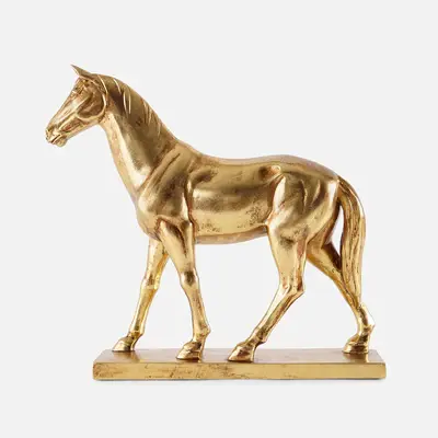 Estátua de cavalo branco preto em resina para decoração de casa, produtos de metal para cavalo, novidade em 2020