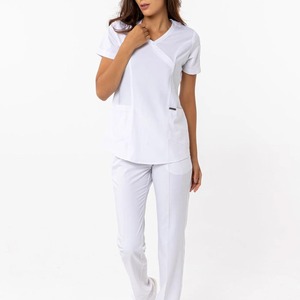 Ropa médica personalizada de talla grande de alta calidad, uniformes con cuello en V para enfermeras, conjuntos de tela de lona al por mayor para médicos para hospitales - Product Image 2
