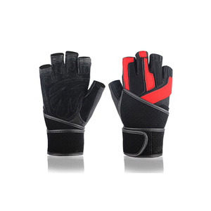 Guantes de levantamiento de pesas ajustables acolchados palma diseño transpirable muñequera agarre antideslizante para uso de fitness CrossFit - Product Image 1