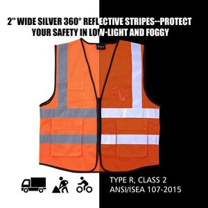 Chaleco de Seguridad de Tráfico transpirable de alta visibilidad con logotipo personalizable de bolsillo para trabajos en carretera - Product Image 5