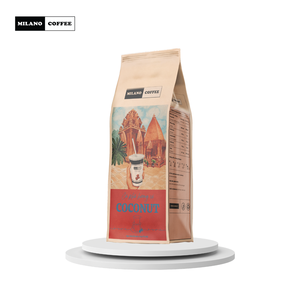Café moulu aromatisé à la noix de coco, torréfaction moyenne, arôme de noix de coco distinctif, café populaire, best-seller pour la vente au détail, la vente en gros et l'OEM - Product Image 2