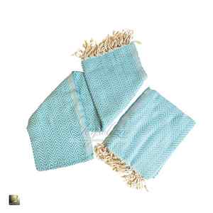 Organic Cotton Turkish Beach <b>Towel</b> Fashionable Oversized with Striped Soft Feel Tassel Trim Lightweight Quick Dry Summer Ready - Product Image 5