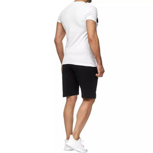 Ensemble d'été pour hommes de style High Street Ensemble 2 pièces respirant T-shirts imprimés à manches courtes et short à motifs solides Sweatsuit - Product Image 2