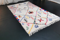 Magnifique tapis en laine azilal fait à la main tapis marocain avec motifs colorés tapis en laine tissé à la main tapis et ensembles