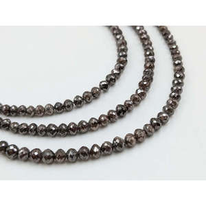 Perles de diamant champagne 3-4,5 mm, billes rondes facettées, diamants en vrac pour la fabrication de bijoux - Product Image 2