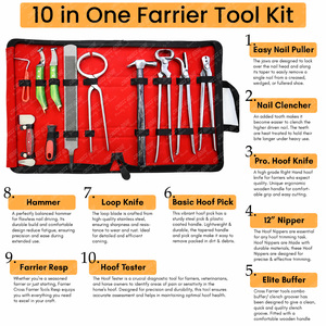 Farrier ที่มีคุณภาพสูงสุด15นิ้วคีมตัดขนรองเท้าด้ามจับกันลื่นค้อนหยาบและเครื่องมือวินิจฉัยกีบสัตวแพทย์ - Product Image 2