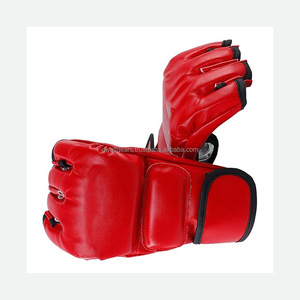 Gants de boxe MMA en cuir personnalisés de qualité supérieure, respirants, avec fermeture auto-agrippante pour le soutien du poignet, demi-doigts, pour l'entraînement et le combat - Product Image 6