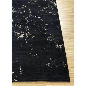 Tapis Uvenuti noué à la main en laine et soie, motif abstrait bleu pour la maison, la voiture, le salon, la chambre - Slr-7062 - Product Image 4