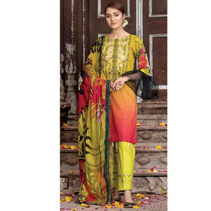 ชุดเดรส3ชิ้นสำหรับผู้หญิงชุดเดรสลำลองสำหรับผู้หญิงชุดเดรสสไตล์ใหม่ล่าสุดสำหรับผู้หญิงปากีสถาน - Product Image 1