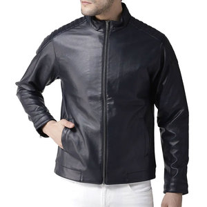 Veste en cuir de moto décontractée à capuche amovible, vestes en cuir à manches longues pour hommes, vêtements pour hommes - Product Image 1