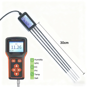 RS485 30cm Long Probe Agriculture Soil <strong>Temperature</strong> <strong>Humidity</strong> Moisture Conductivity EC PH NPK Sensor with Handheld <strong>Data</strong> <strong>Logger</strong> - Product Image 1