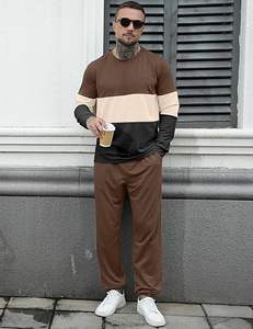 Men's 2 Piece Sweat suits <b>Outfits</b> Color Block Loungewear & Joggers Sweatpants Casual Track Suits Set - Product Image 4