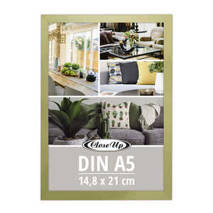 Lot de 4 cadres photo en bois doré 14,8 x 21 cm, design simple gravé pour la décoration intérieure, format DIN A5, style à suspendre - Product Image 3