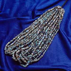 Perles de forme carrée Heishi lisse en Labradorite Flashy naturelle 4-5.5mm Labradorite pierres précieuses minuscules perles pour la fabrication de bijoux en Inde - Product Image 2