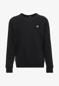 เสื้อสเวตเตอร์คอกลมสำหรับผู้ชายผ้าคอตตอน100% หนาเข้ารูประบายอากาศได้ดีสูงสีดำ - Product Image 4