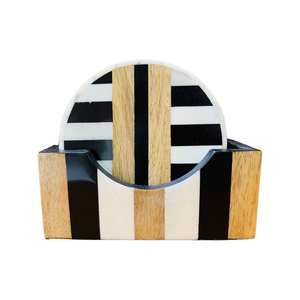 Juego de posavasos de té con incrustaciones de hueso azul cielo de (4) con los mismos soportes decoración navideña para el hogar posavasos de alta calidad para posavasos de hojas de taza 2023 - Product Image 2