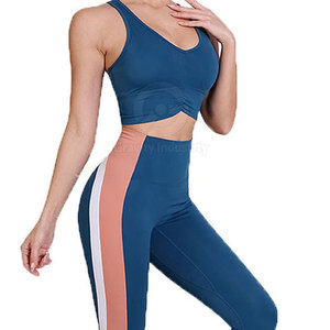 Nouvel ensemble de yoga 2 pièces pour femme, design personnalisé avec logo sur le devant, léger, respirant, taille haute élastique, écologique - Product Image 5