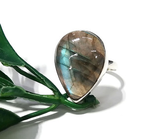 Pear Labradorite 24x18mm <b>Ring</b> 925 Solid Sterling Silver <b>Ring</b> Handmade Sterling Silver Hippie Boho Statement <b>Ring</b> For Women - Product Image 6