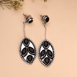 Pendientes de Plata Oxidada |   Joyería de Moda Boho de Tendencia para Mujer |   Fabricante Indio al por Mayor - Product Image 2