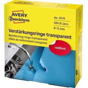 Avery Zweckform 13mm Transparent Hole Punch <b>Rings</b> 500 St./Pack. Lochverstrkungsringe Product - Product Image 1
