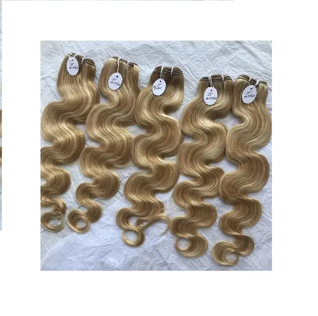 Raw Temple Virgin Unprocessed Mink Brazilian Smooth 24inch 27/613 Body Wave Remy Virgin Wholesale Cuticle Aligned Hair Extension