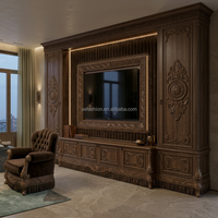 Ensemble de canapés en velours capitonnés de style européen classique avec structure en bois sculpté pour villas de luxe et projets hôteliers