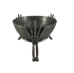 Fabuloso cuenco redondo de aluminio con soporte cuatro dedos mano diseño de lujo antiguo Chapado en peltre decoración a granel hecho a mano - Product Image 1