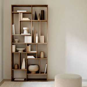 ชั้นวางหนังสือไม้ทำมือสุดสร้างสรรค์ ขายดี ชั้นวางหนังสือแบบเปิดสำหรับห้องอ่านหนังสือและห้องนอน - Product Image 1