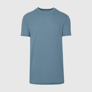 NL6210 - <b>Mens</b> Premium CVC Crew Neck Tee T <b>Shirts</b> Round Hem Gym Fitness Running T <b>Shirt</b> Steel <b>Blue</b> - Product Image 4