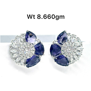 925 Plata de Ley Perfect Rose Flower Shape Stud Pendiente CZ Cubic Zirconia Camellia Rose Pendiente para mujer - Product Image 6