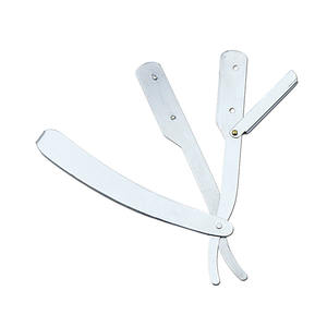 Navaja de Afeitar Profesional para Hombre, Plateada, de Acero con Alto Contenido de Carbono, Cuchillas de un Solo Filo Reemplazables - Product Image 1