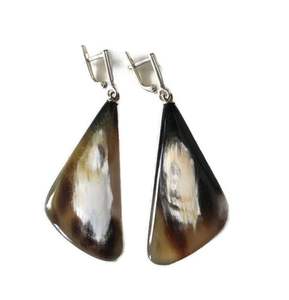 ต่างหูแฟชั่นรูปเขาควายทำมือพร้อมไข่มุกดีไซน์หรูหราคอลเลกชันธรรมชาติ - Product Image 1