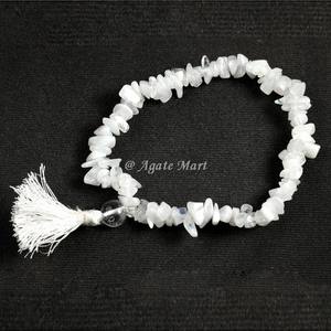 Chip Natural Stone Rainbow Moonstone Chips Stones <b>Bracelet</b> Fluorite Moonstone Gemstone Elastic <b>Bracelet</b> <b>for</b> <b>Women</b> - Product Image 1