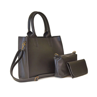 Tas Selempang & Tas Tangan Kulit Asli Wanita Cantik dengan Ritsleting, Tahan Air, Lembut, Awet, Kapasitas Besar, Set Dompet