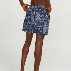 กางเกงขาสั้นบอร์ดสำหรับผู้ชายกางเกงเอวสูงปานกลางผ้าฝ้าย100% น้ำหนักเบาและระบายอากาศได้ดีดีไซน์แบบหลวม - Product Image 4