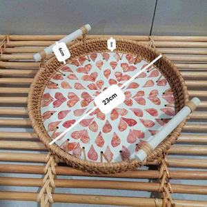 Plateau en rotin naturel artisanal, plateau de service durable pour la cuisine, la table à manger et la décoration de la maison - Product Image 5