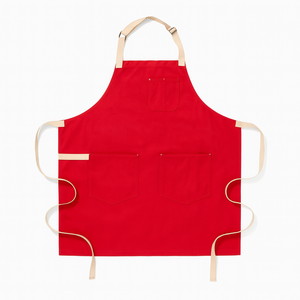 Delantal Clásico Rojo sin Mangas con 3 Bolsillos, Cintura Ajustable, Lona, para Uso Diario en la Cocina - Product Image 1