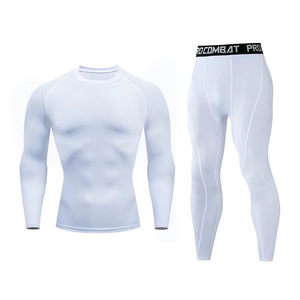 Conjunto de Compresión Sólido para Hombre, Leggings Deportivos Suaves y Transpirables con Ajuste Sin Costuras y Sostenible para Entrenamiento y Yoga - Product Image 5