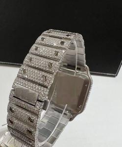 Reloj de diamantes VVS Moissanite, oro blanco, movimiento automático de hielo completo, reloj de diamantes completo de 41MM - Product Image 6