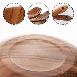 Acacia <b>Wooden</b> <b>Salad</b> <b>Bowls</b> Sets Large <b>Bowls</b> With Food Safe Wood Coating <b>bowl</b> Type Wood by crescent crafts - Product Image 4