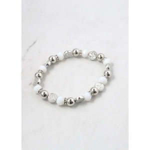 Croce Classica di San Benedetto in Rame Placcato Oro con Perline, Motivo a Croce con Zirconi e Perle per Cristiani, Regalo per Anniversario - Product Image 5